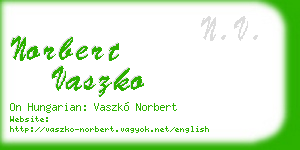 norbert vaszko business card